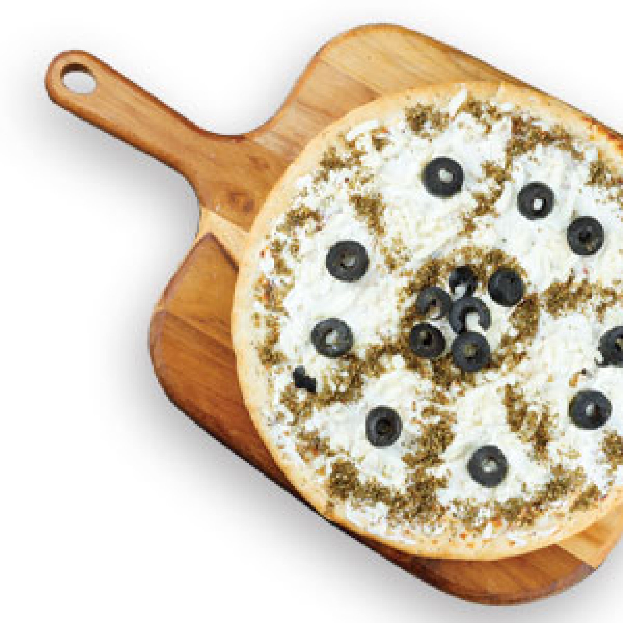 Labneh Zaatar Olive Pizza