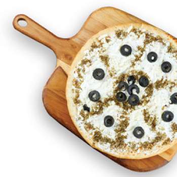 Medium Labneh Zaatar Olive Pizza